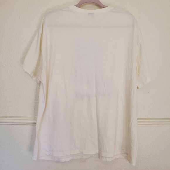 VibeN' T-shirt Western Boots Embroidered Walk In Faith Sz XL Cotton Cream Color - Picture 4 of 7